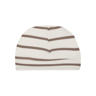 Beanie Hat - Brown Rib Stripe-Angel Dear