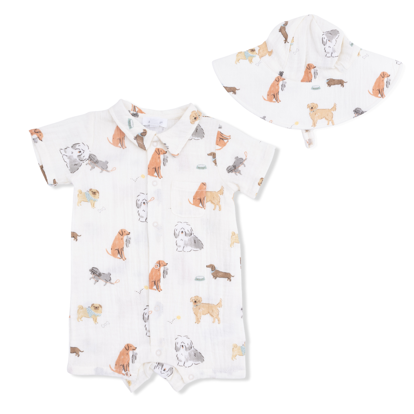 Awesome Dogs - Polo Shortie & Sun Hat-Angel Dear