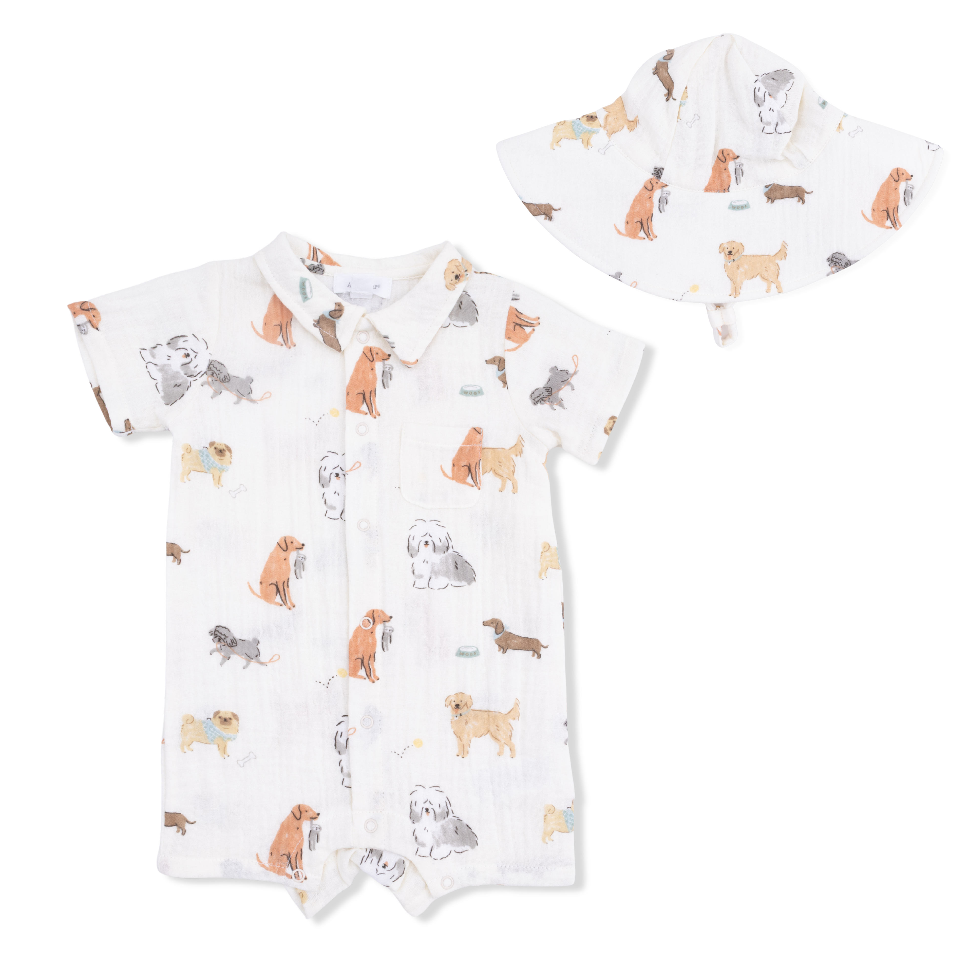 Awesome Dogs - Polo Shortie & Sun Hat-Angel Dear