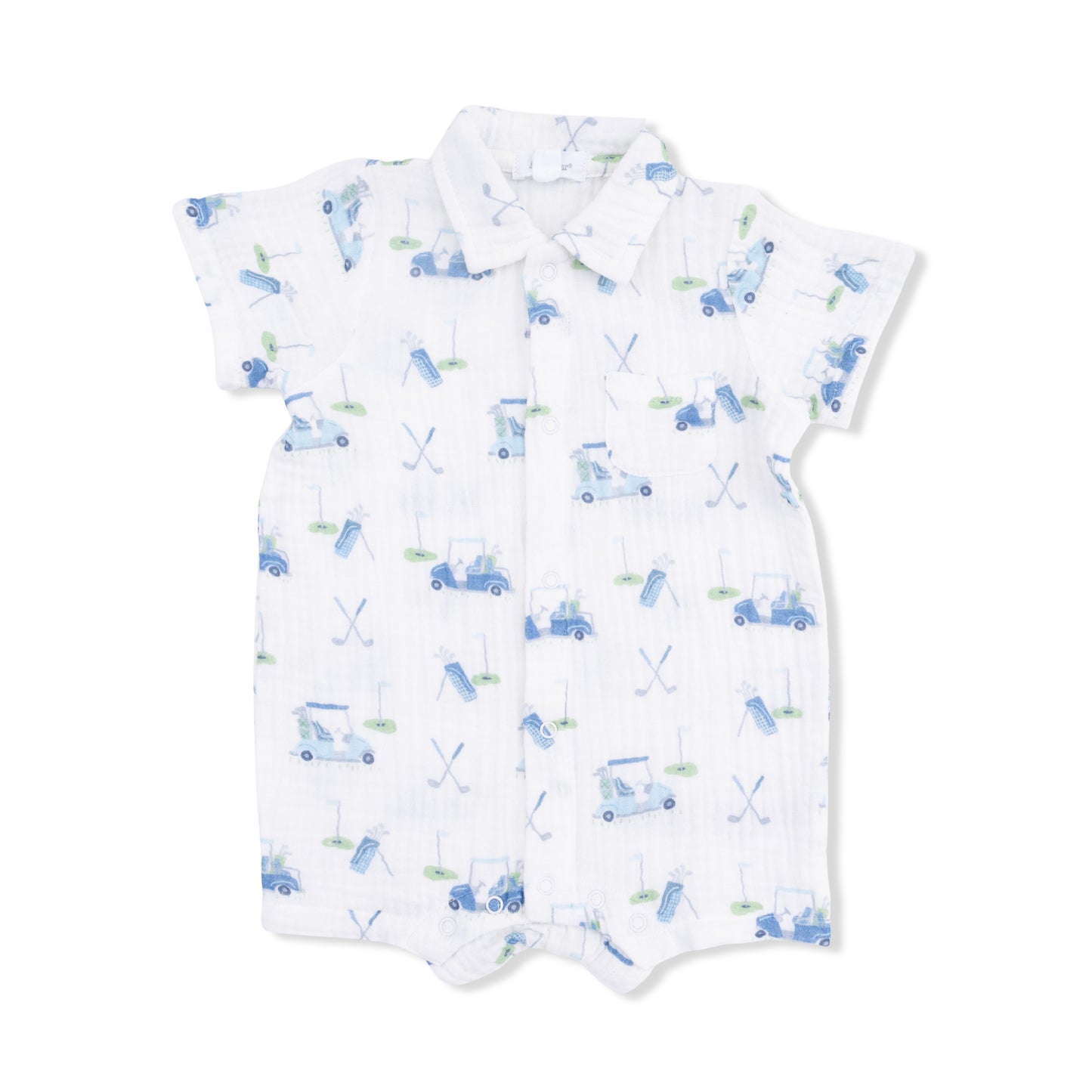 Baby Golf Carts Blue - Polo Shortie-Angel Dear