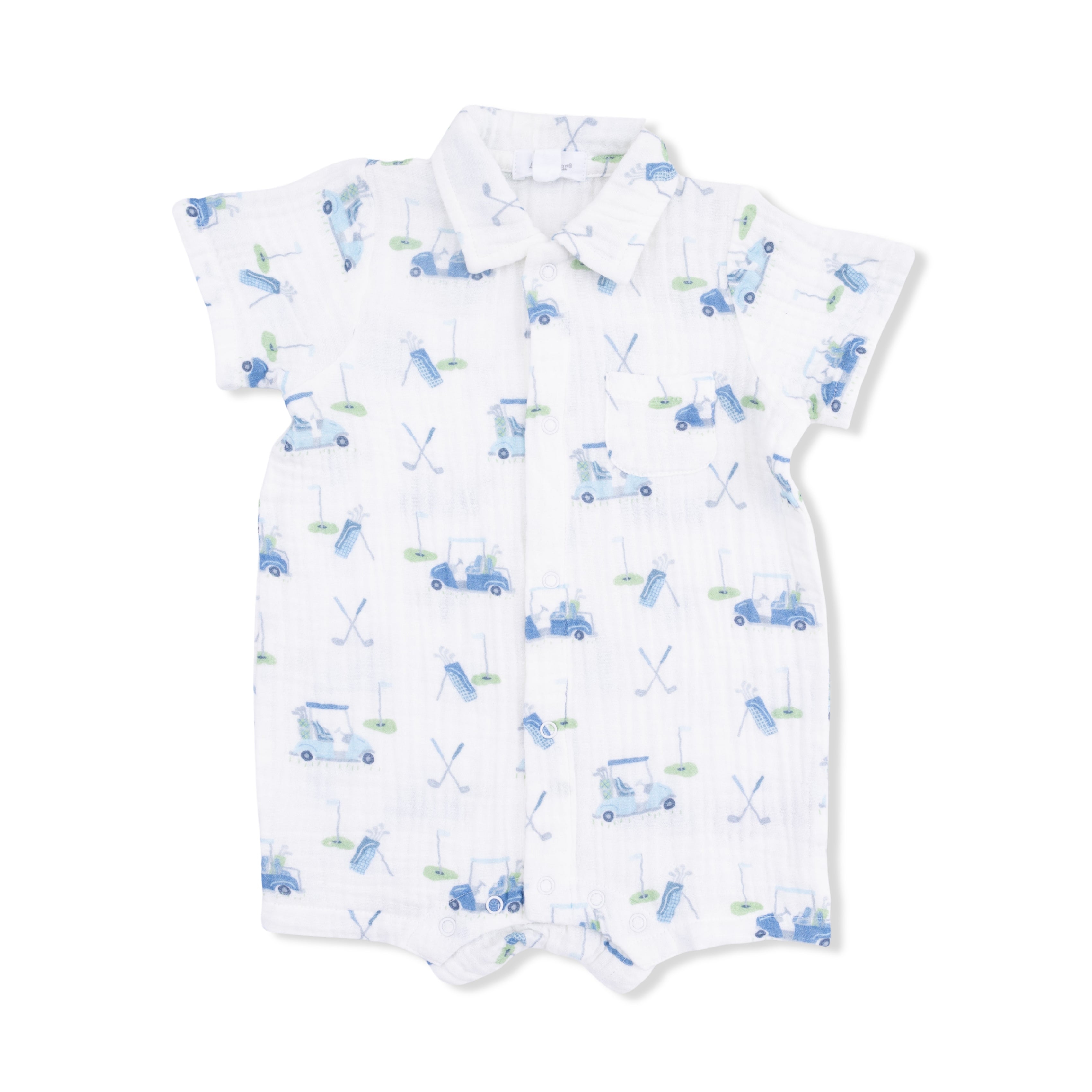 Baby Golf Carts Blue - Polo Shortie-Angel Dear