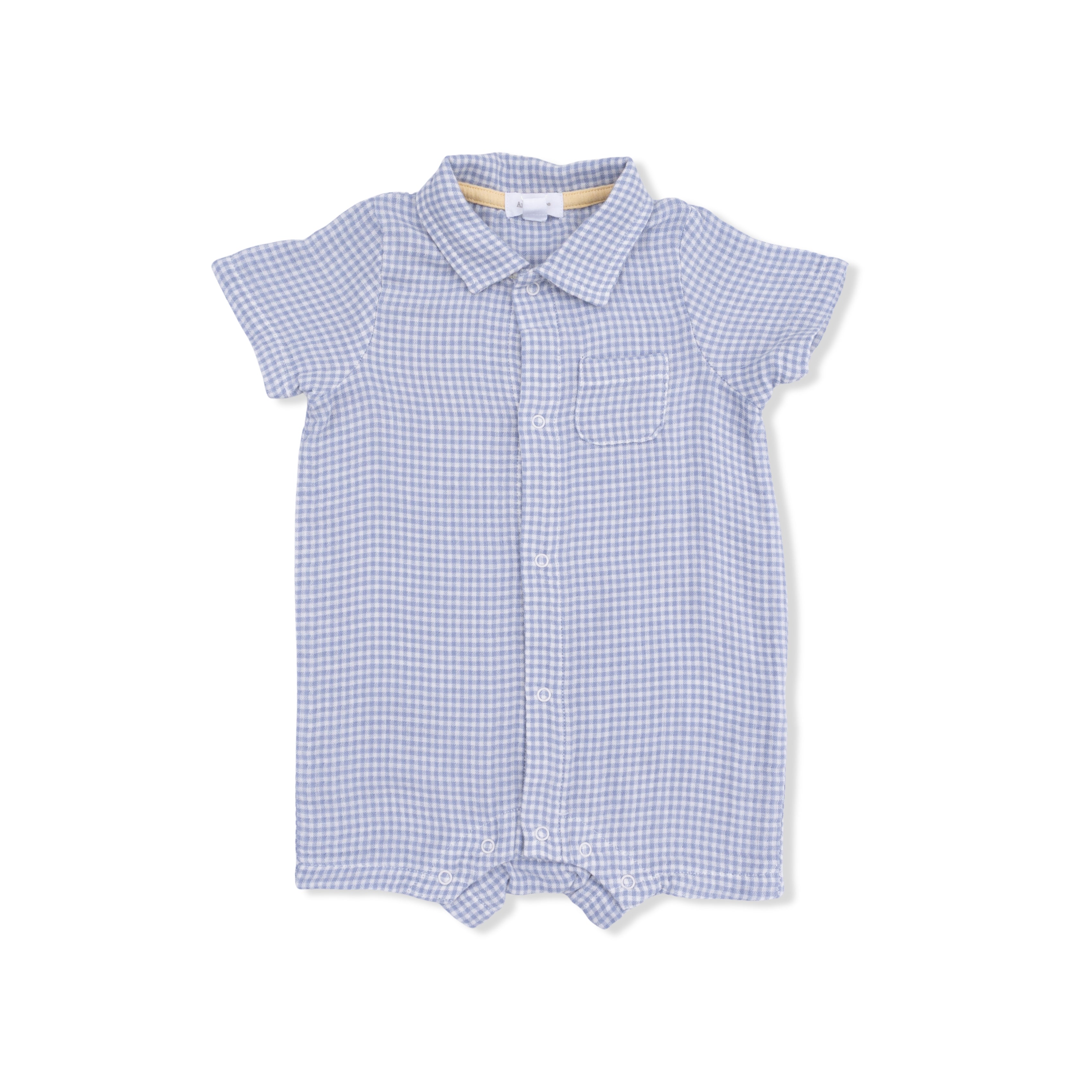 Micro Gingham Blue Blizzard - Polo Shortie