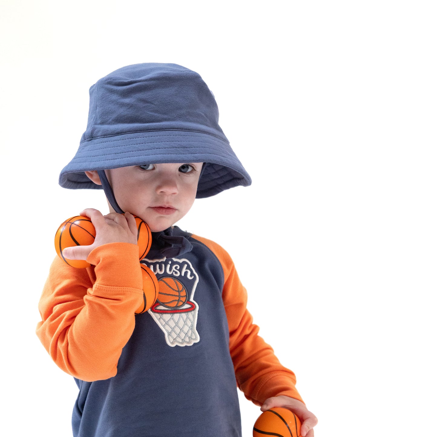 Bucket Hat in our   Varsity - Vintage Indigo print from Angel Dear