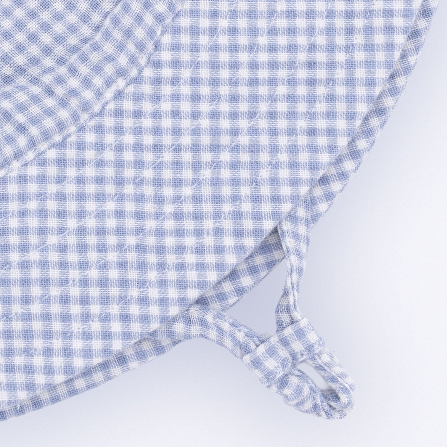 Micro Gingham Blue Blizzard - Wide Brim Sun Hat-Angel Dear