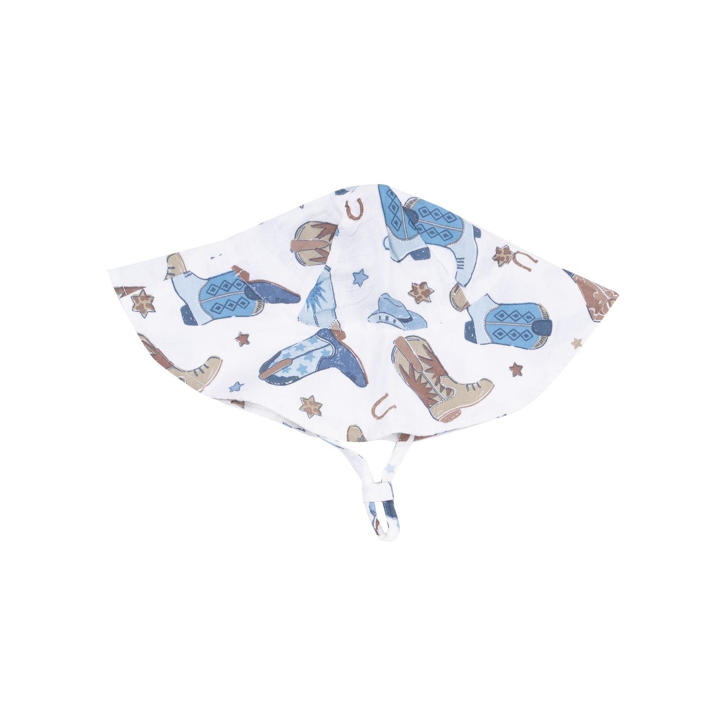 Wide Brim Sunhat - Cowboy Boots Blue-Angel Dear