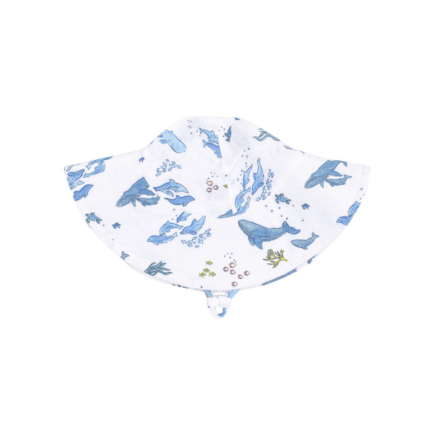 Wide Brim Sunhat - Watercolor Blue Whales