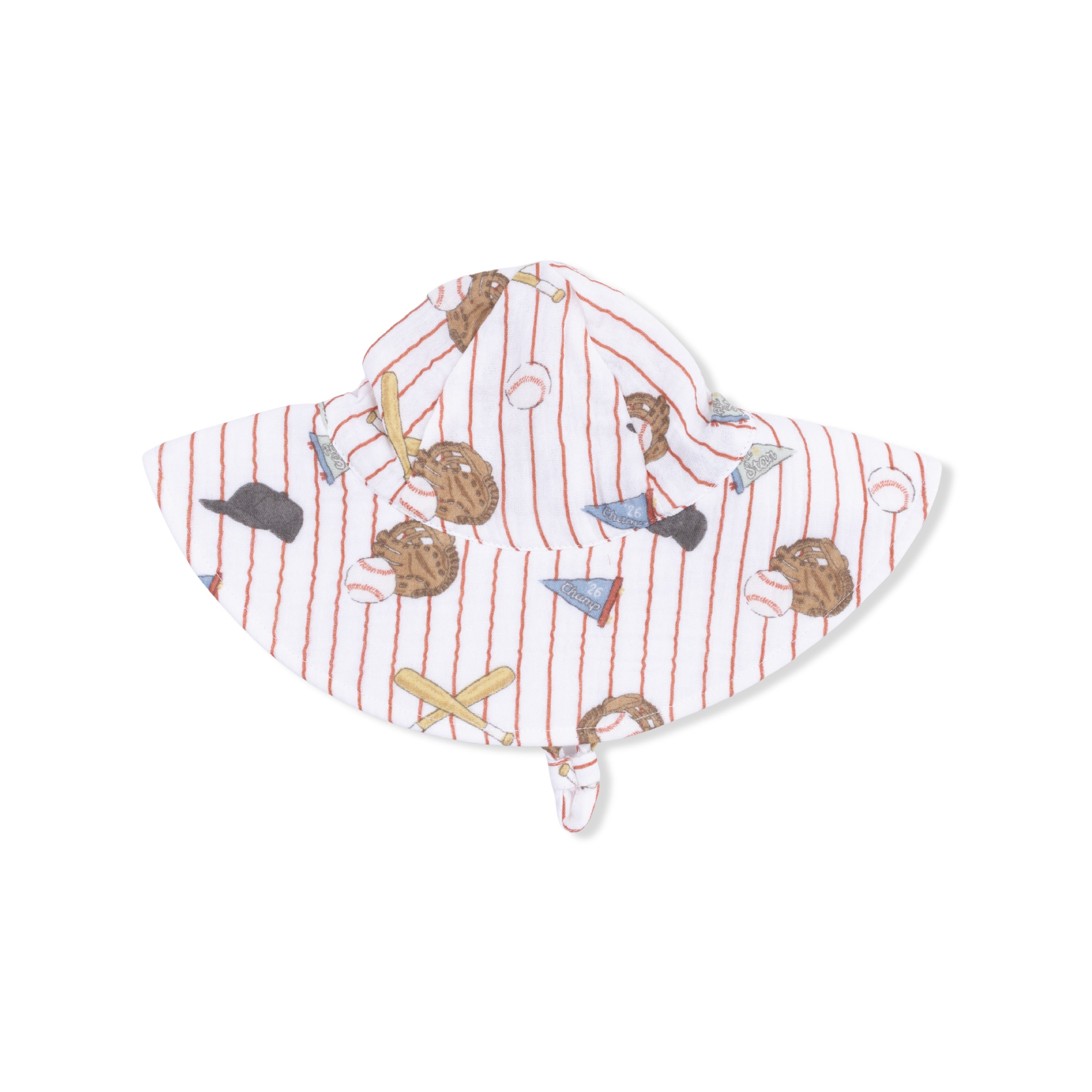 Vintage Baseball Stripe  - Wide Brim Sun Hat-Angel Dear