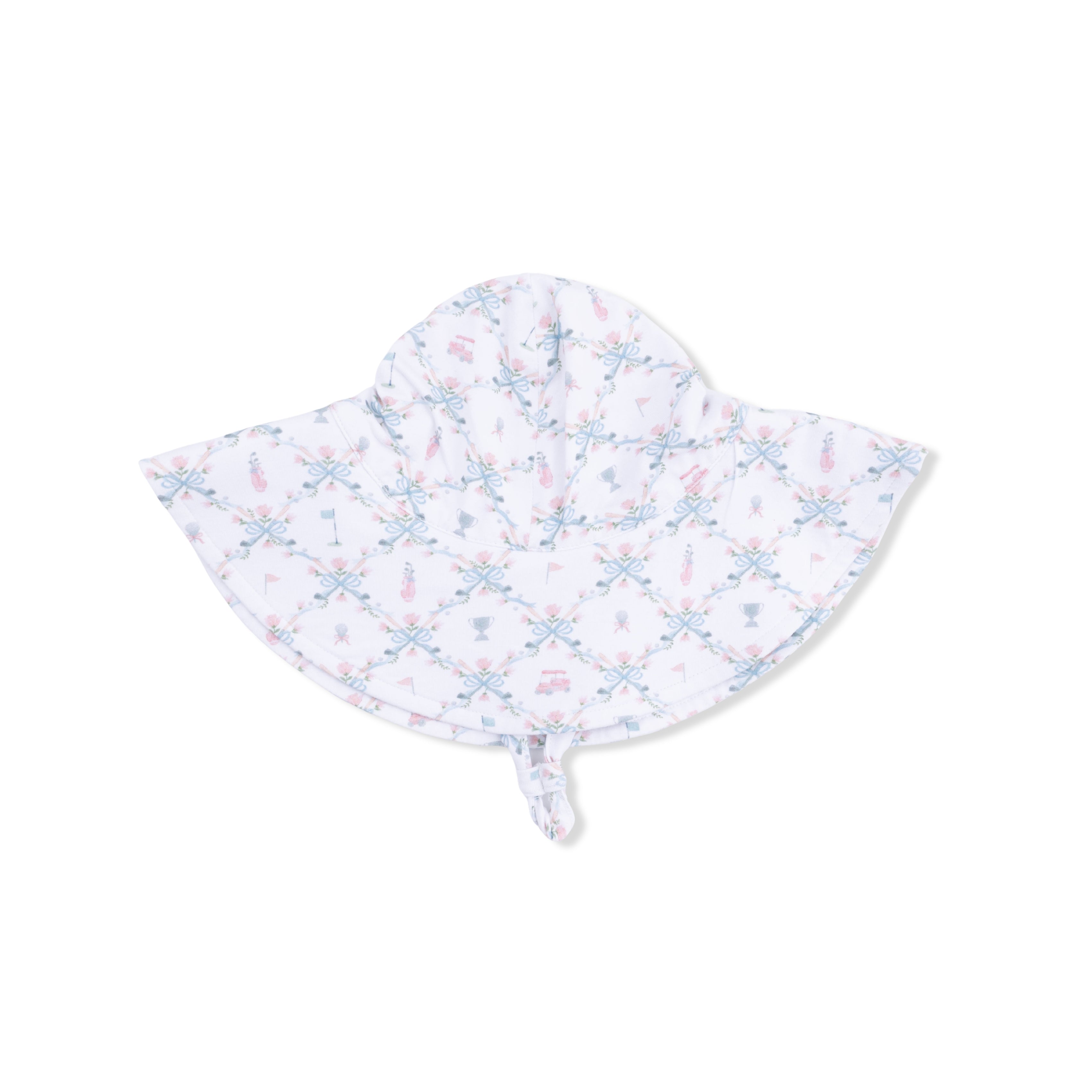 Golf Trellis Pink - Wide Brim Sun Hat-Angel Dear