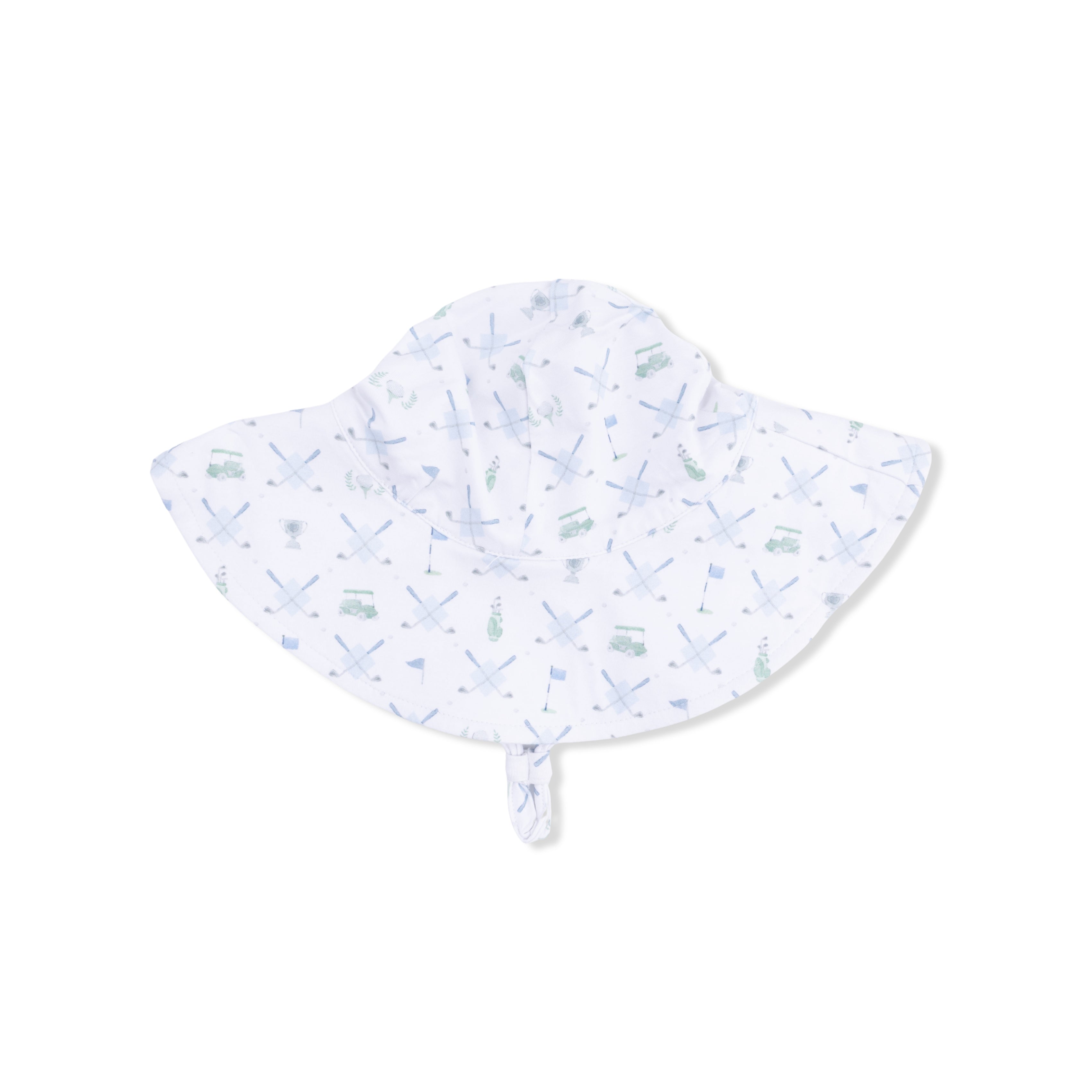 Golf Trellis Blue - Wide Brim Sun Hat-Angel Dear