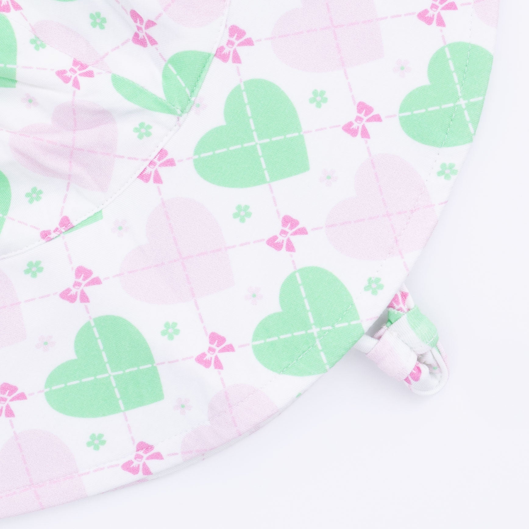 Heart Argyle - Wide Brim Sun Hat-Angel Dear