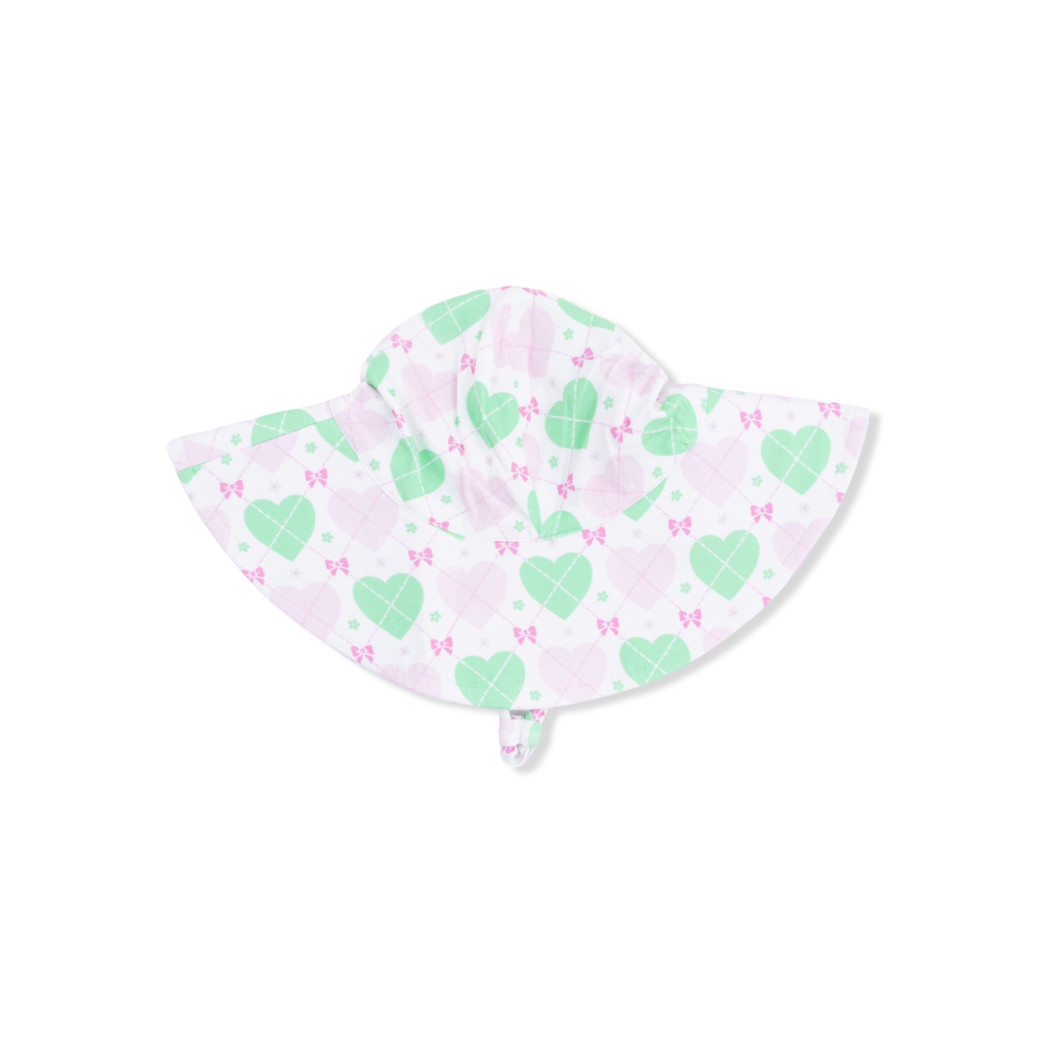 Heart Argyle - Wide Brim Sun Hat-Angel Dear