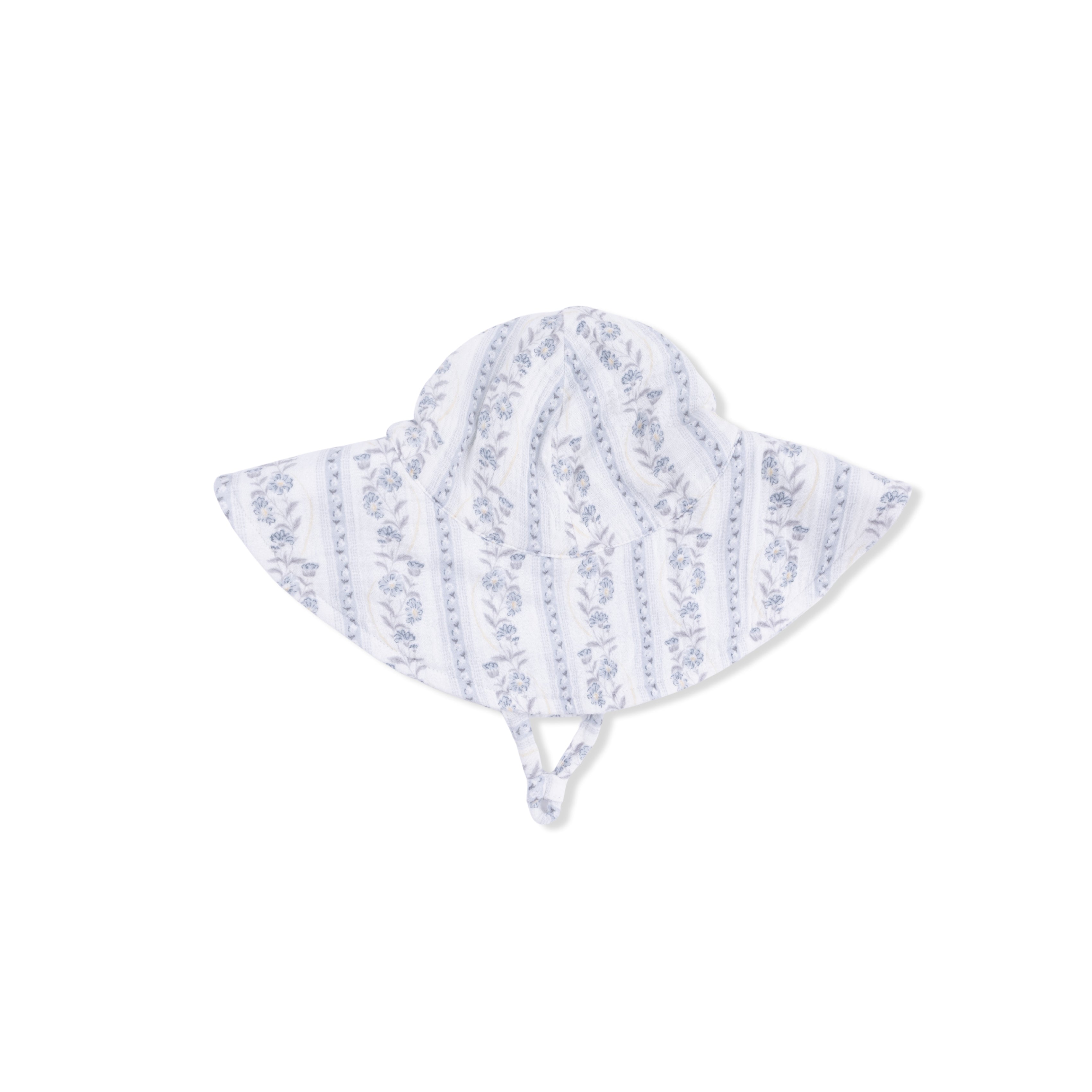 Kimberly Floral Stripe - Wide Brim Sun Hat-Angel Dear