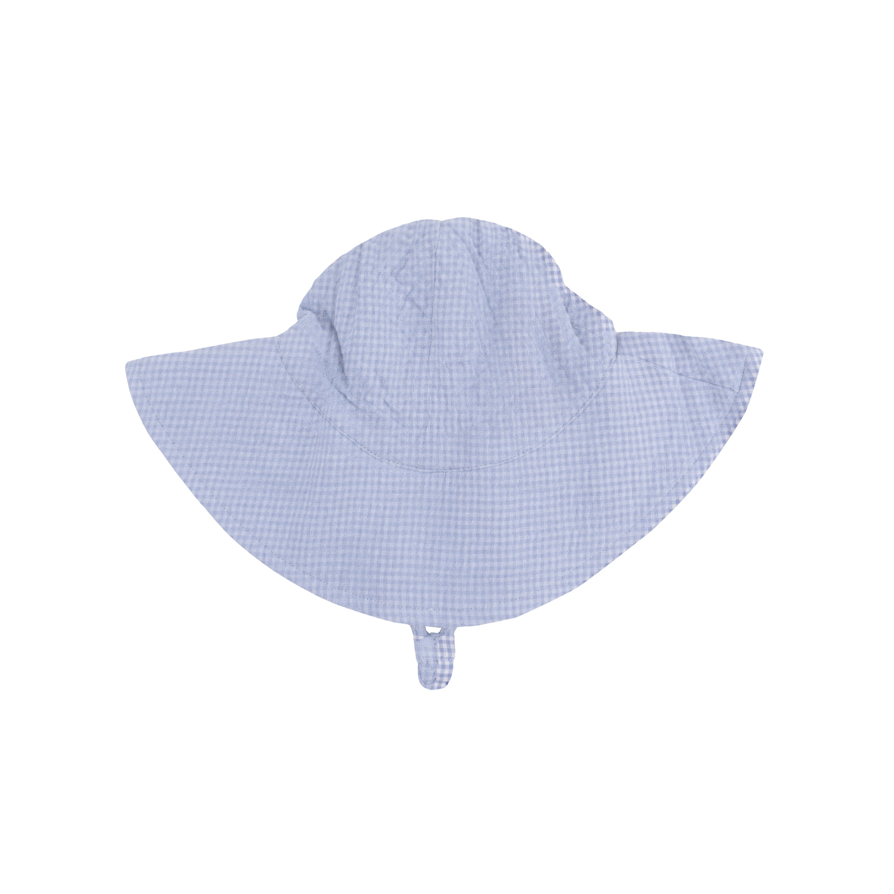 Micro Gingham Blue Blizzard - Wide Brim Sun Hat-Angel Dear