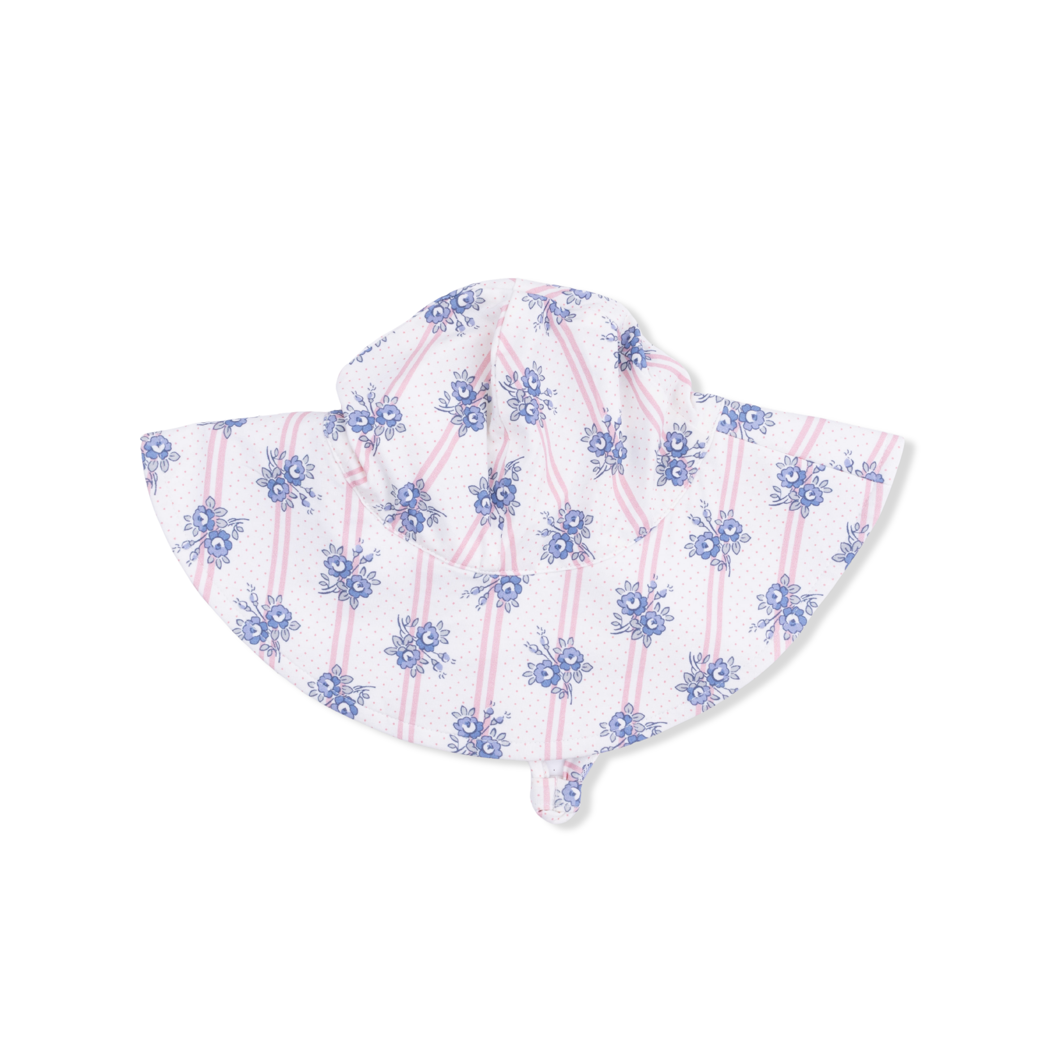 Stripe Dot Roses - Wide Brim Sun Hat-Angel Dear