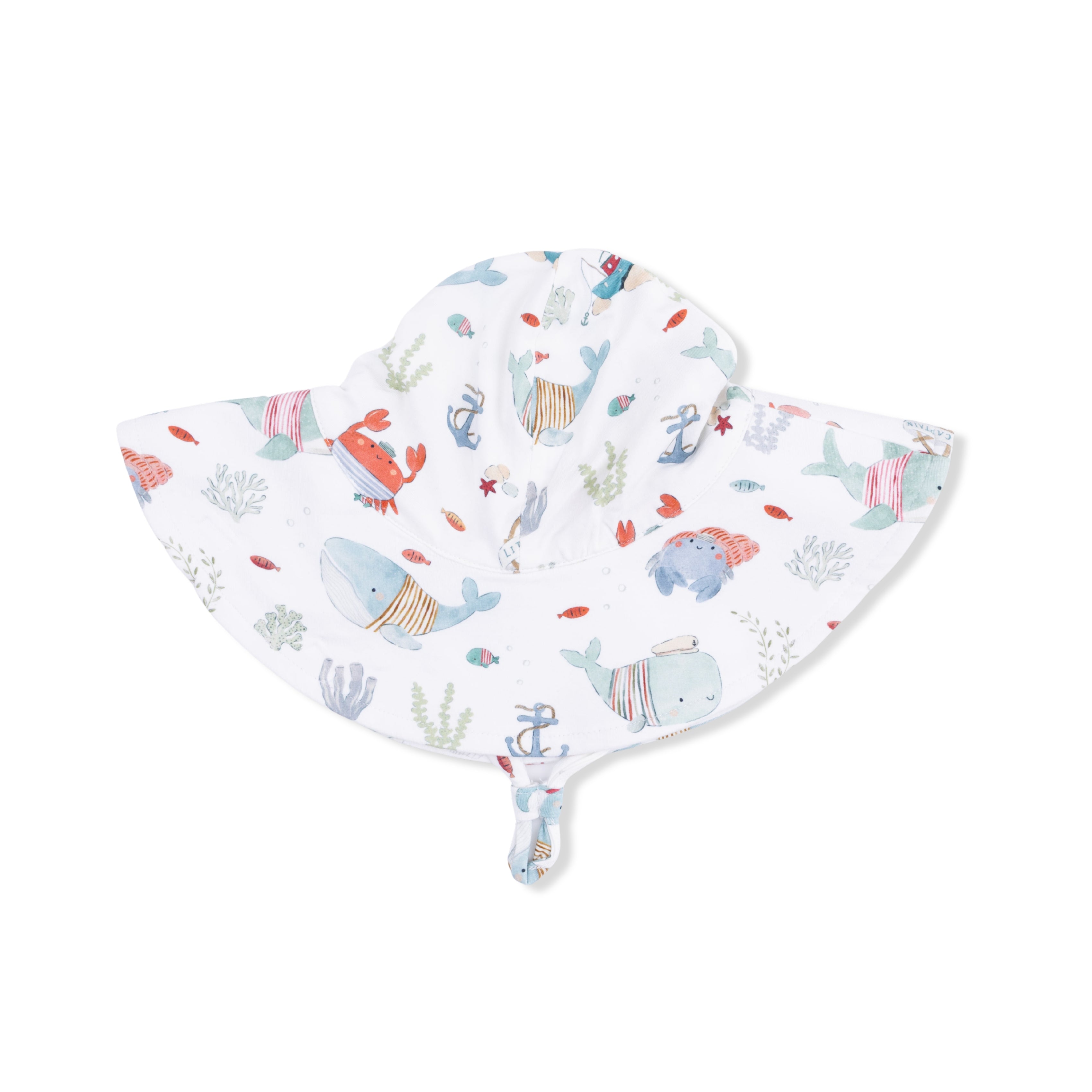 Sailor Sea Creatures - Wide Brim Sun Hat-Angel Dear