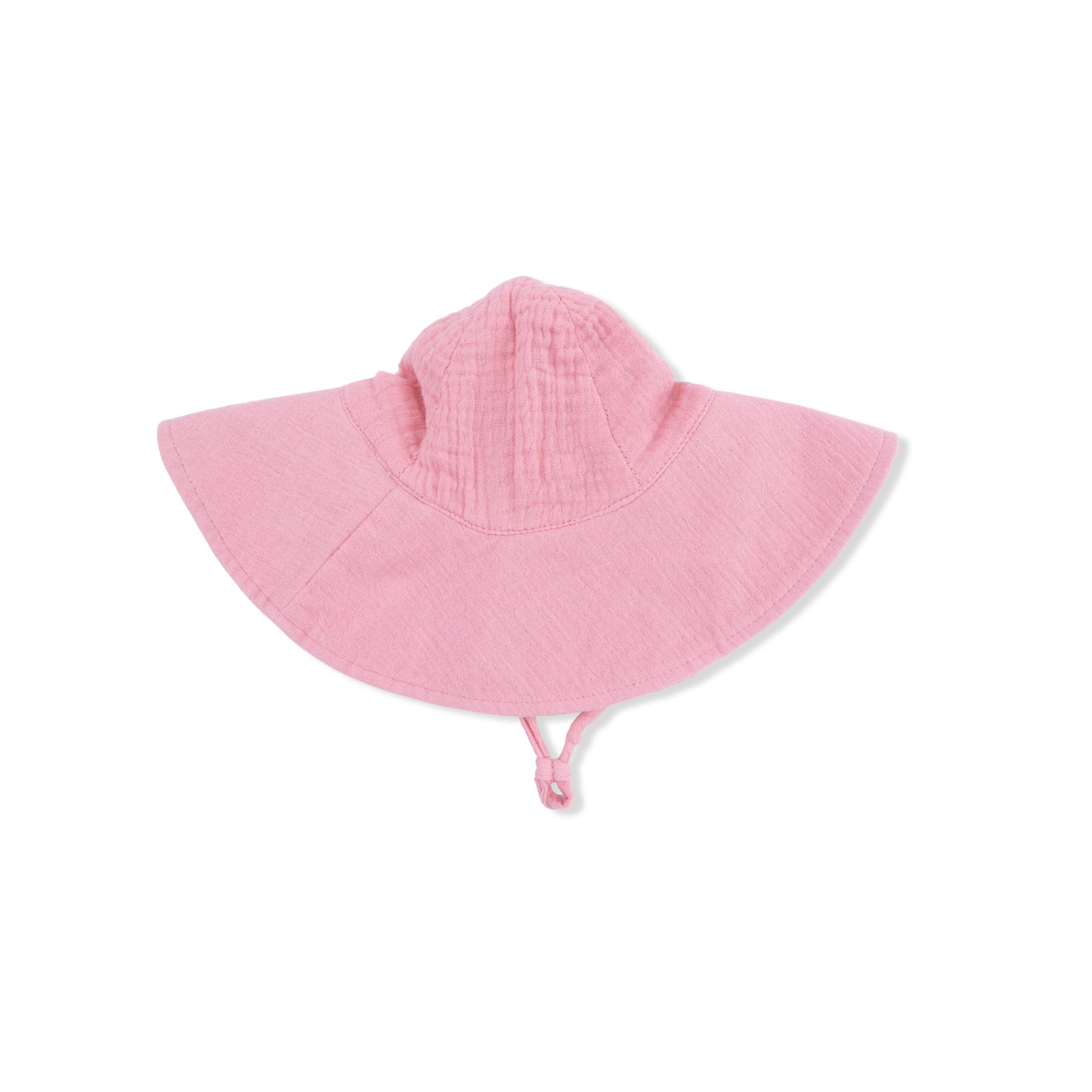 Solid Muslin Poignant Pink - Wide Brim Sun Hat-Angel Dear