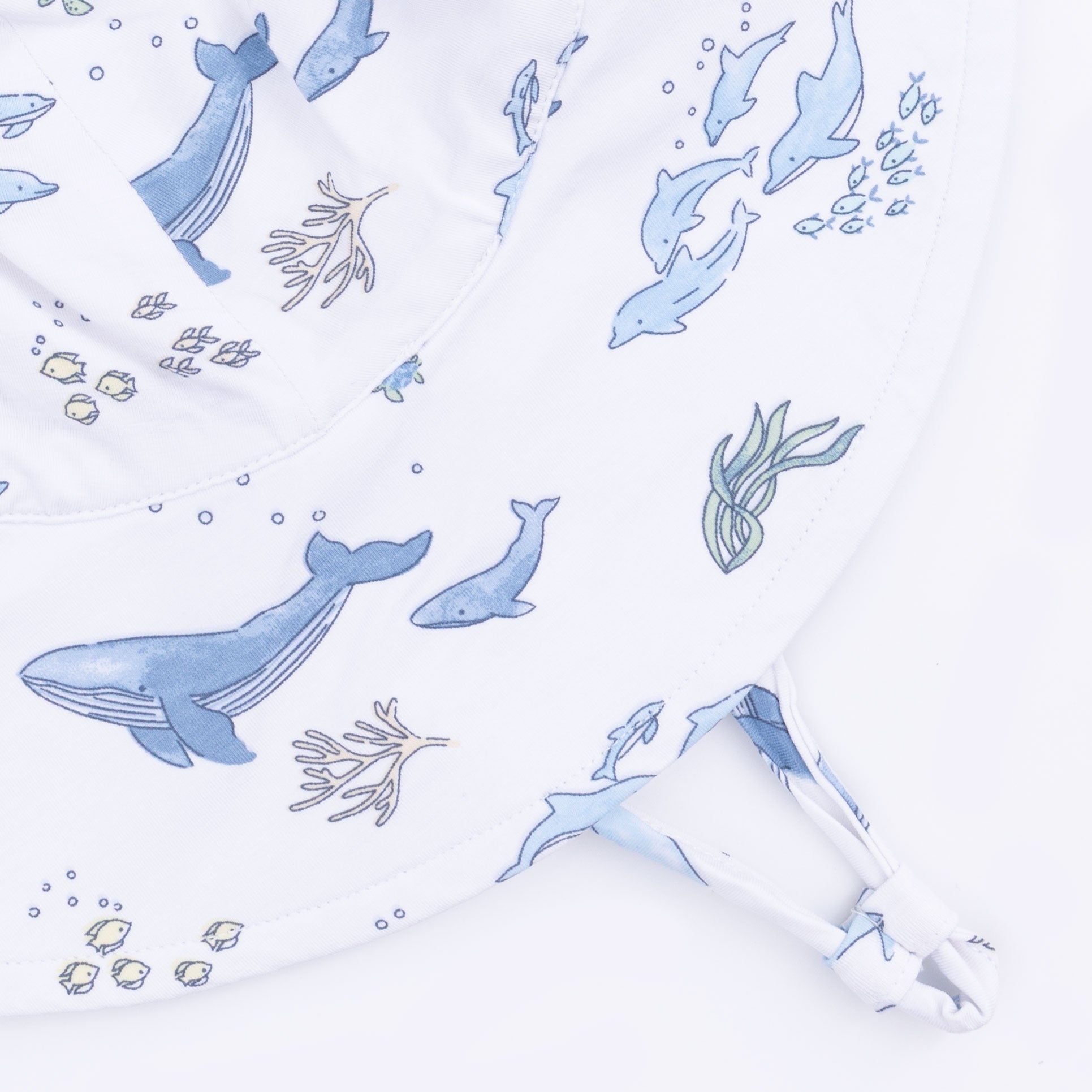 Watercolor Blue Whales - Wide Brim Sun Hat