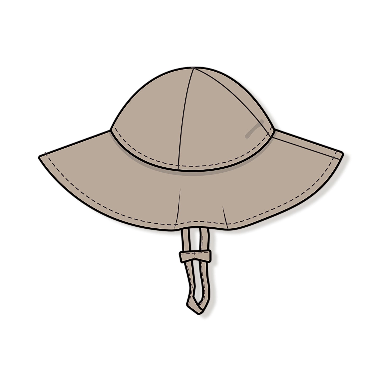 Wide Brim Sunhat - Solid Muslin Oxford Tan-Angel Dear