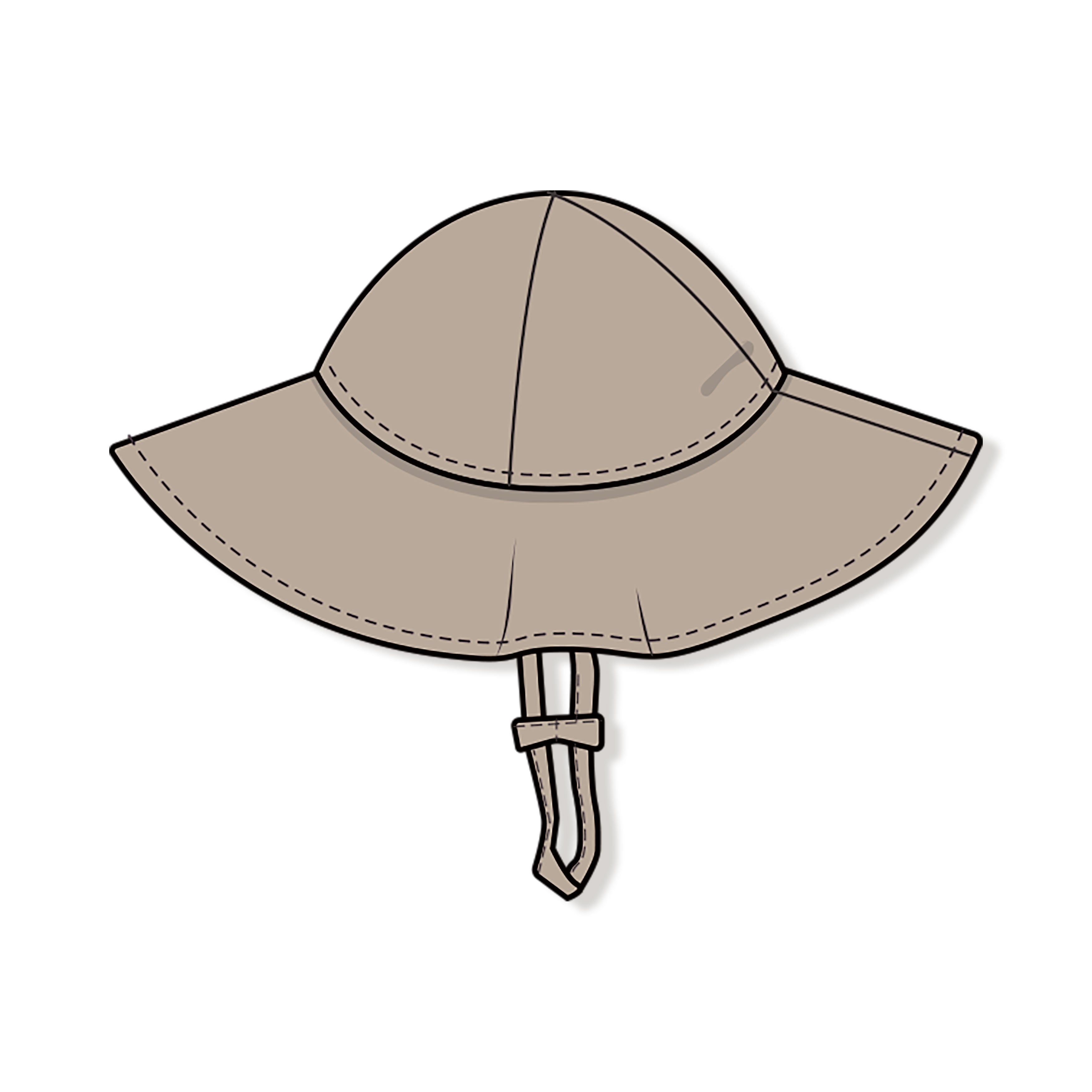 Wide Brim Sunhat - Solid Muslin Oxford Tan-Angel Dear
