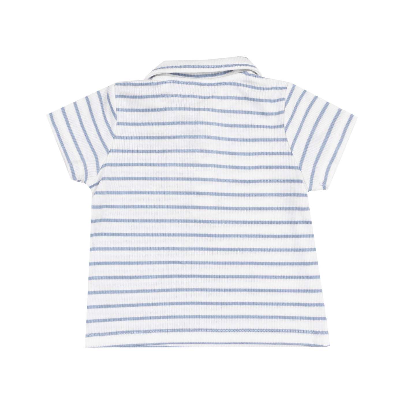 Polo Shirt and Muslin Short - French Stripe Dusty Blue