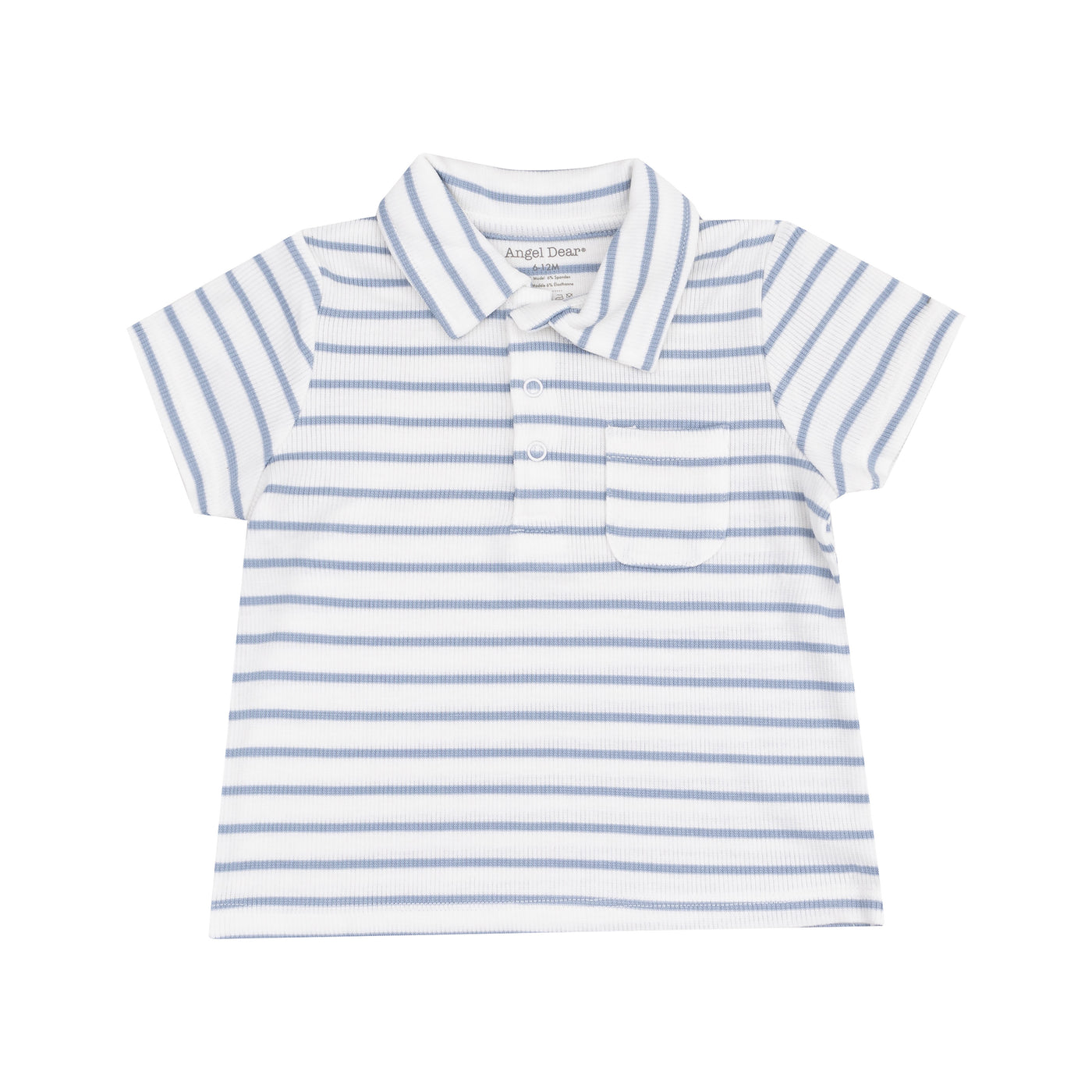 Polo Shirt and Muslin Short - French Stripe Dusty Blue