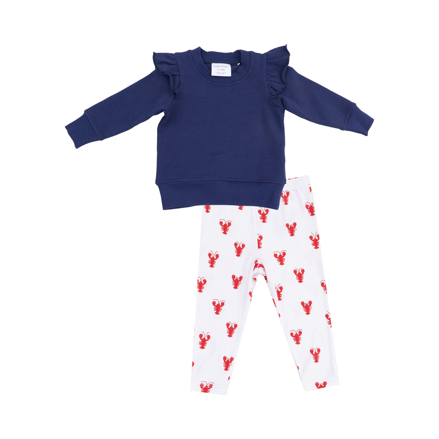 Ruffle Sweatshirt with Leggings - Lobster Bamboo