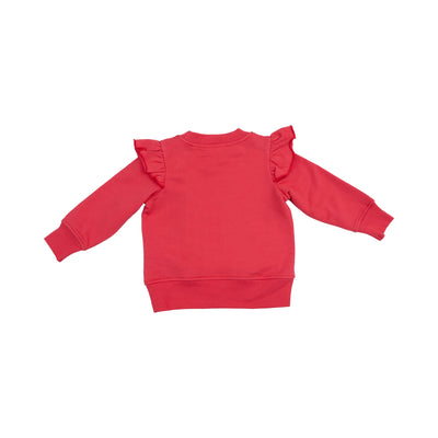 Ruffle Shoulder Sweatshirt - Red French Terry-Angel Dear