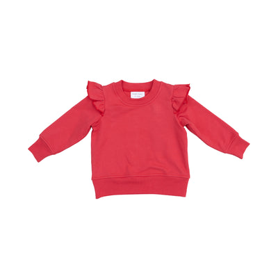 French Terry Sweatshirt and Leggings - Stripe Vintage Red