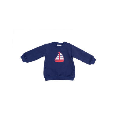 Oversized Applique Sweatshirt and Paperbag Short - Sailboat French Terry-Angel Dear