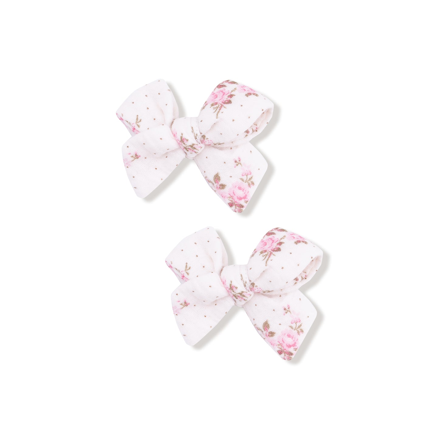 Bow Clips in our  Belle Rosette Dot print from Angel Dear