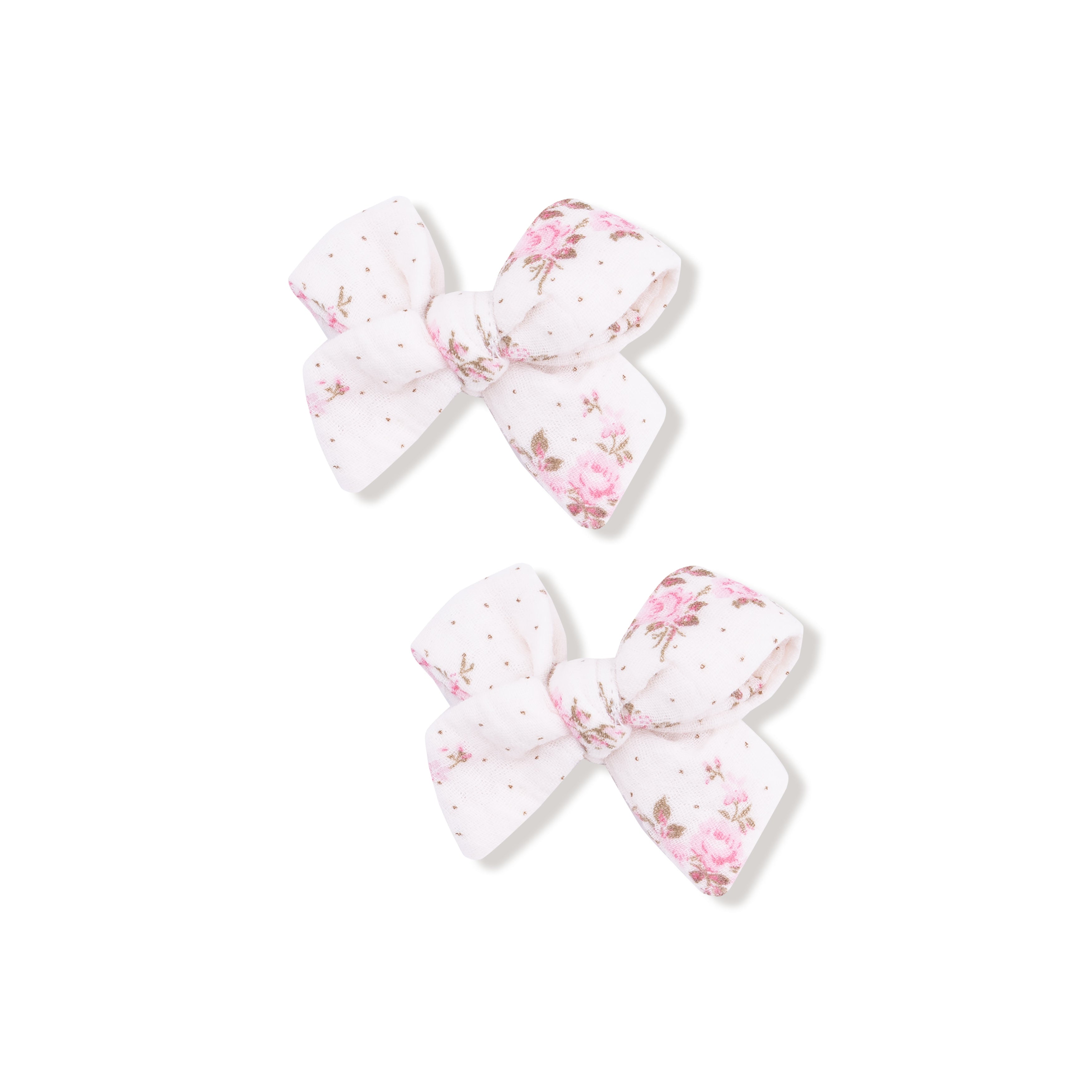 Bow Clips in our  Belle Rosette Dot print from Angel Dear