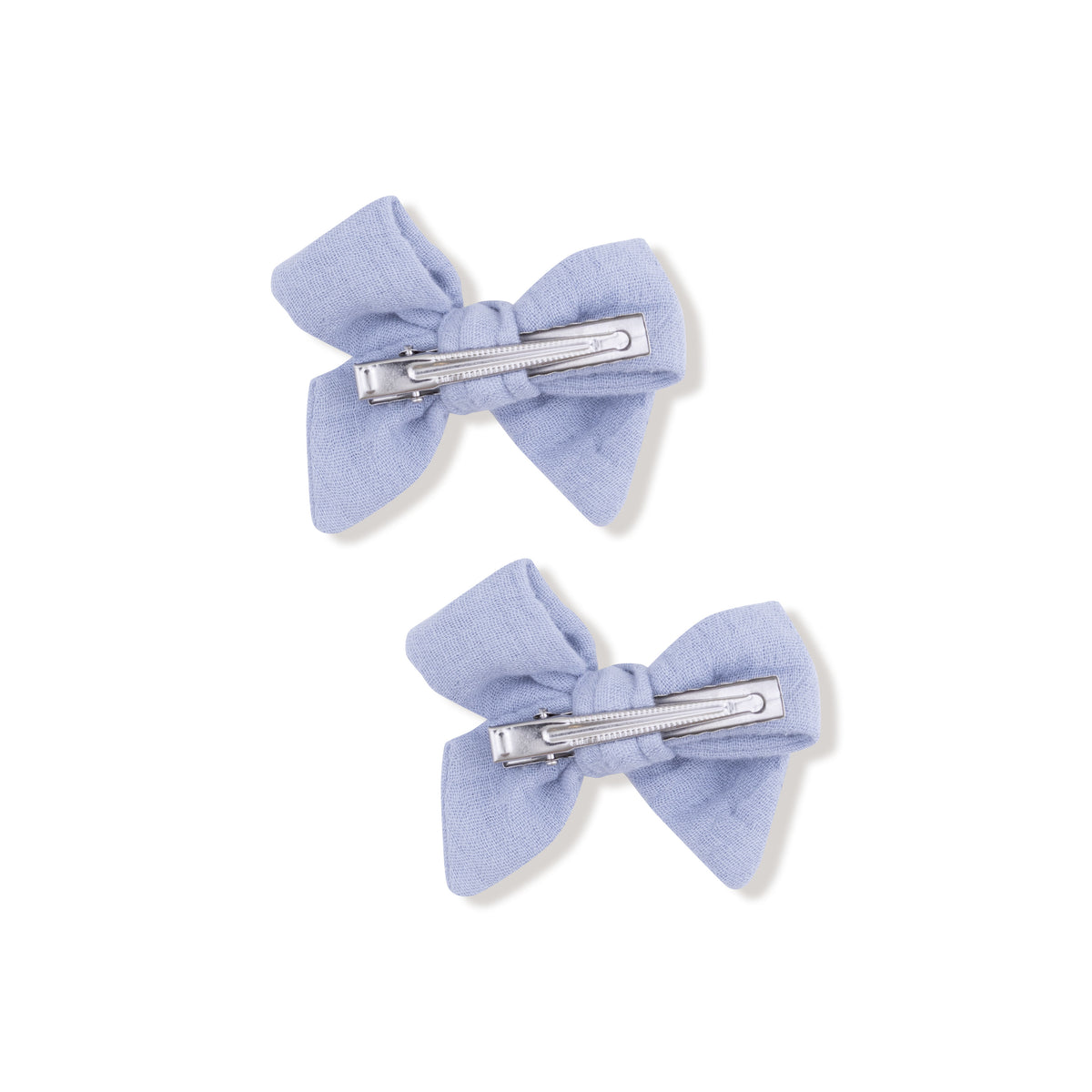 Bow Clips 2 Pack in our  Soft Chambray print from Angel Dear