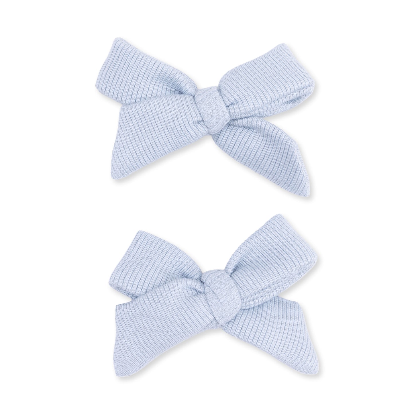 Solid Sheer Blue Rib - 2 Pack Bow Clips