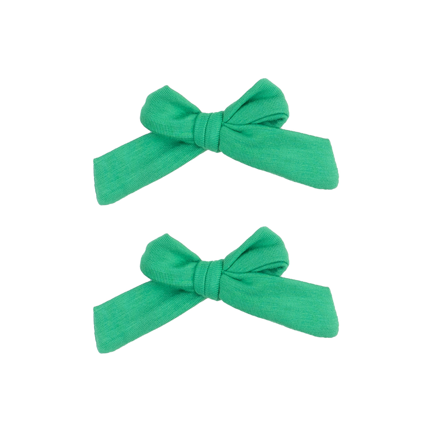 2 Pack Hair Bow with Clip - Solid Kelly Green