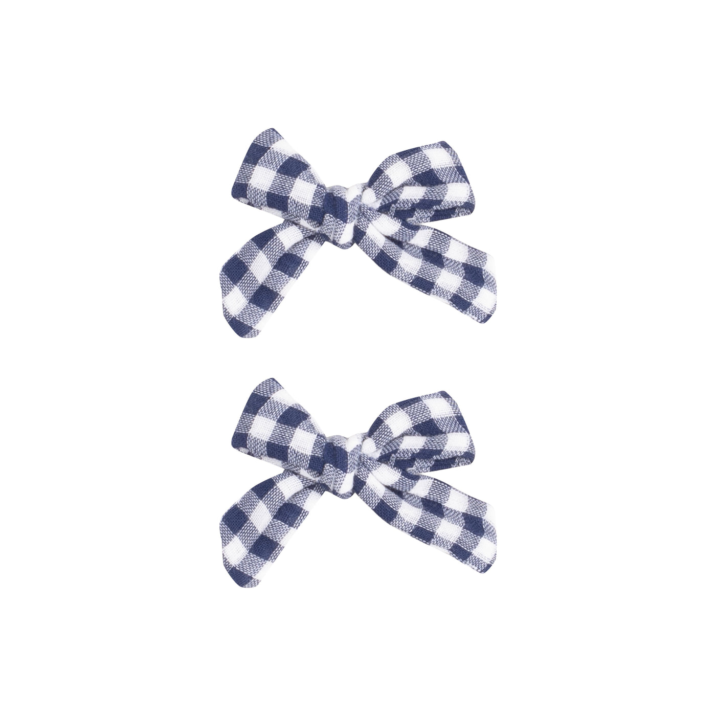 2 Pack Hair Bow with Clip - Navy Gingham