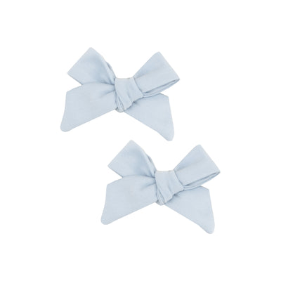 2 Pack Hair Bow with Clip - Solid Blue Fog