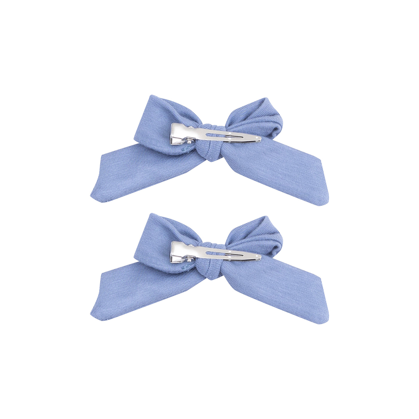 2 Pack Hair Bow with Clip - Solid Country Blue