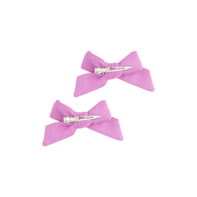 2 Pack Hair Bow with Clip - Solid Cyclamen