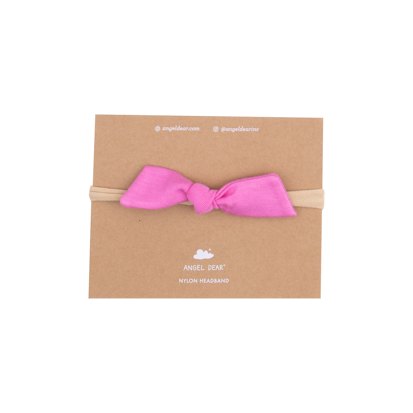 Bow with Nylon Headband - Solid Strawberry Moon