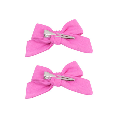 2 Pack Hair Bow with Clip - Solid Strawberry Moon