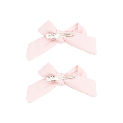 2 Pack Hair Bow with Clip - Solid Tickled Pink