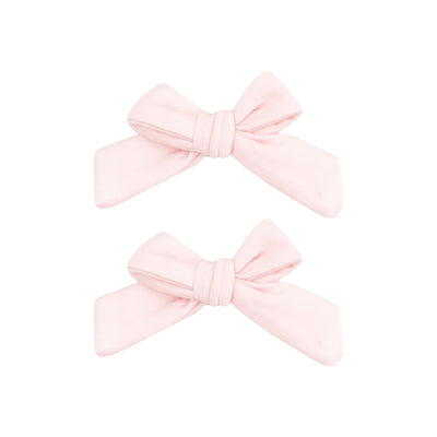 2 Pack Hair Bow with Clip - Solid Tickled Pink