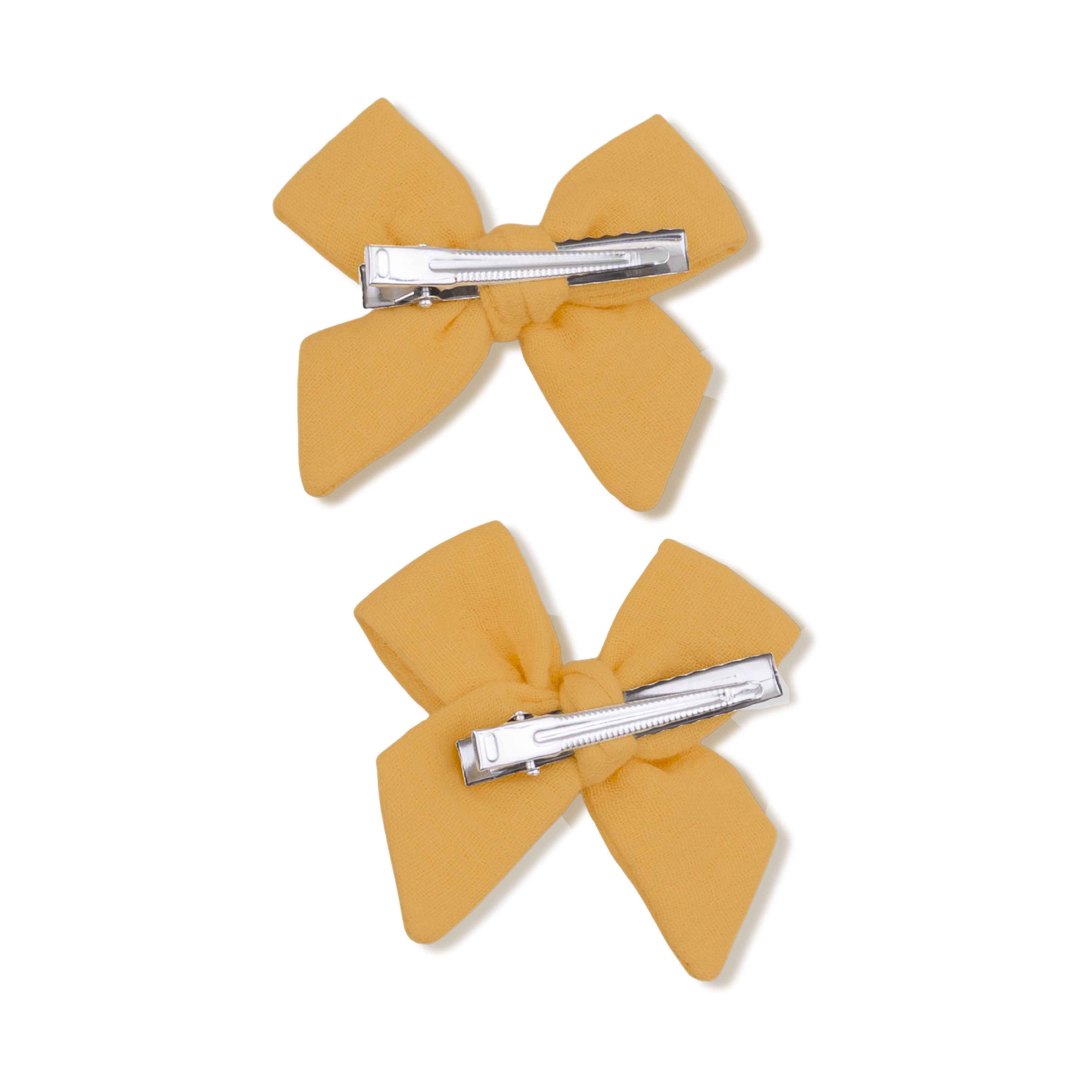 Solid Muslin Sunflower - 2 Pack Bow Clips
