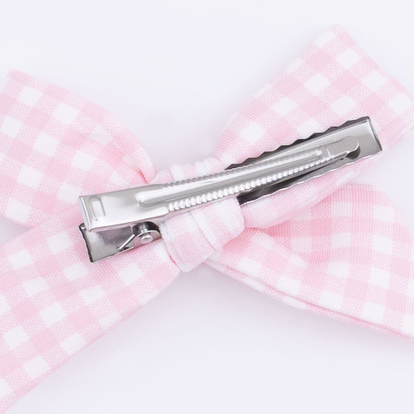 Mini Gingham Pink - 2 Pack Bow Clips