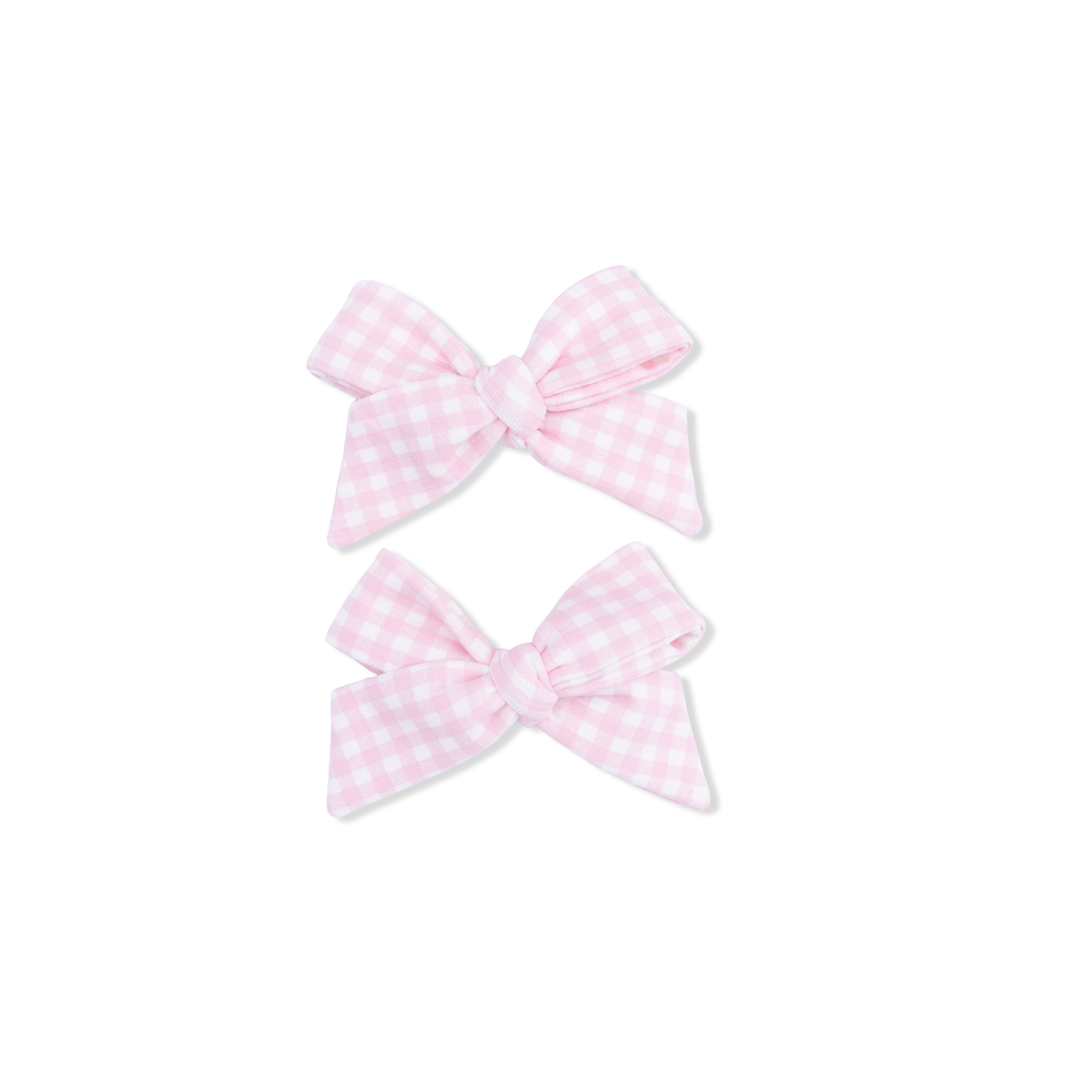 Mini Gingham Pink - 2 Pack Bow Clips-Angel Dear