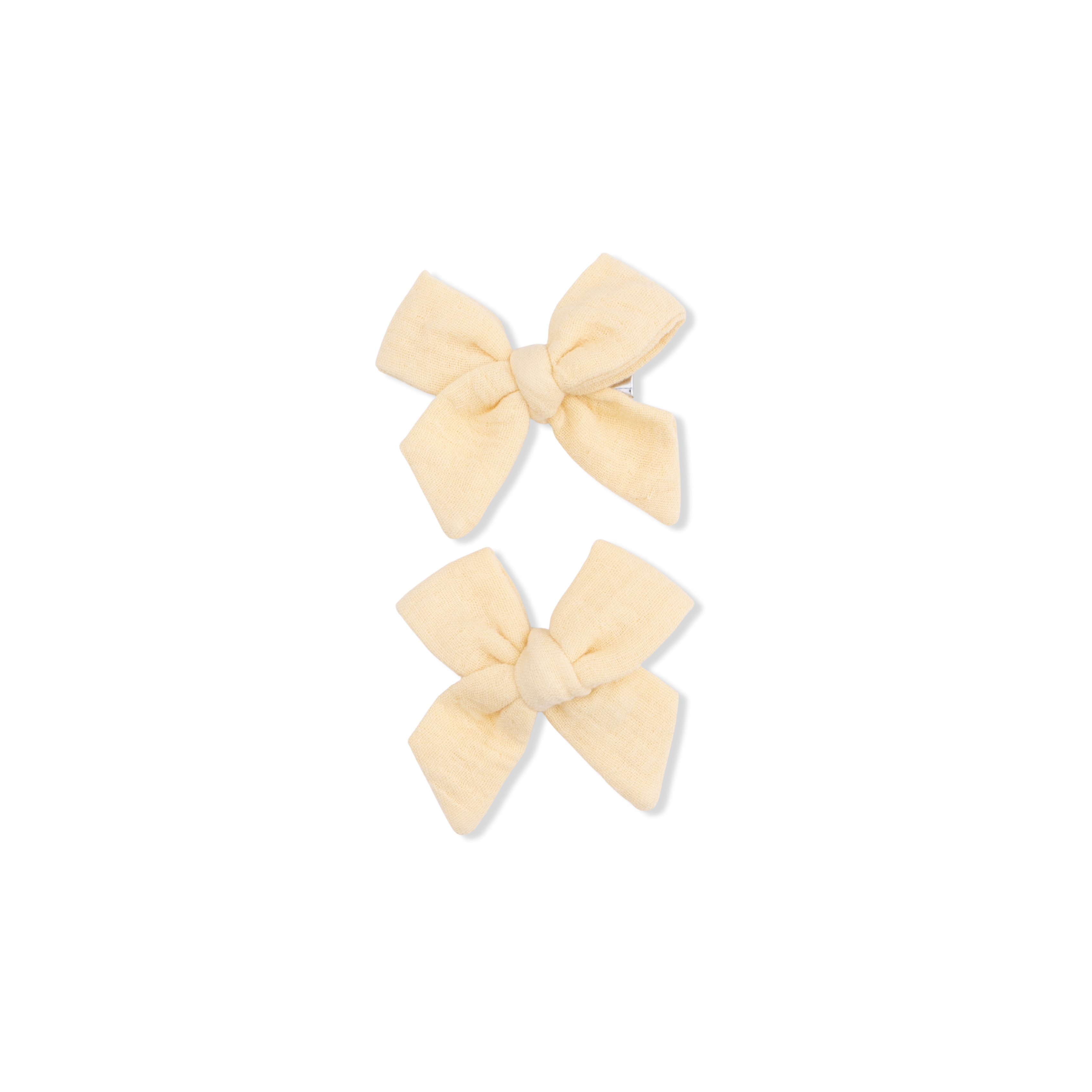 Solid Muslin Italian Straw - 2 Pack Bow Clips-Angel Dear