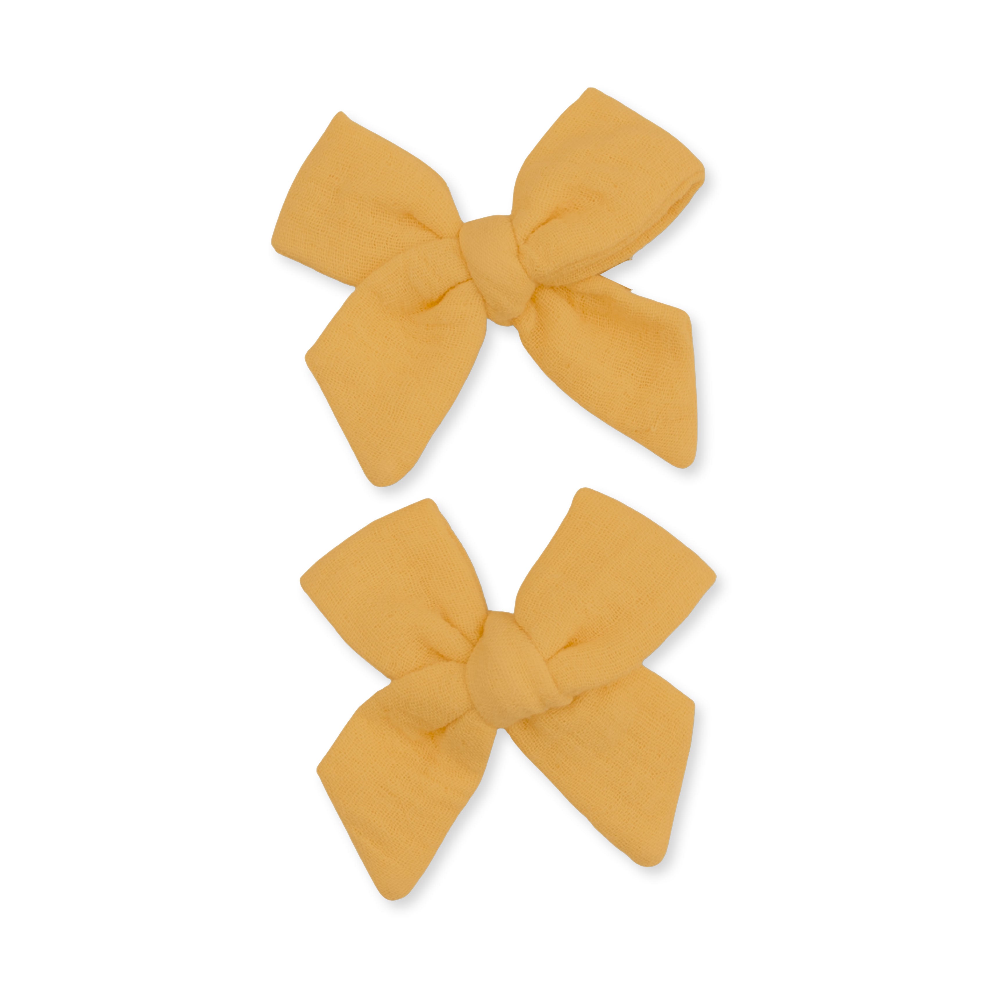 Solid Muslin Sunflower - 2 Pack Bow Clips