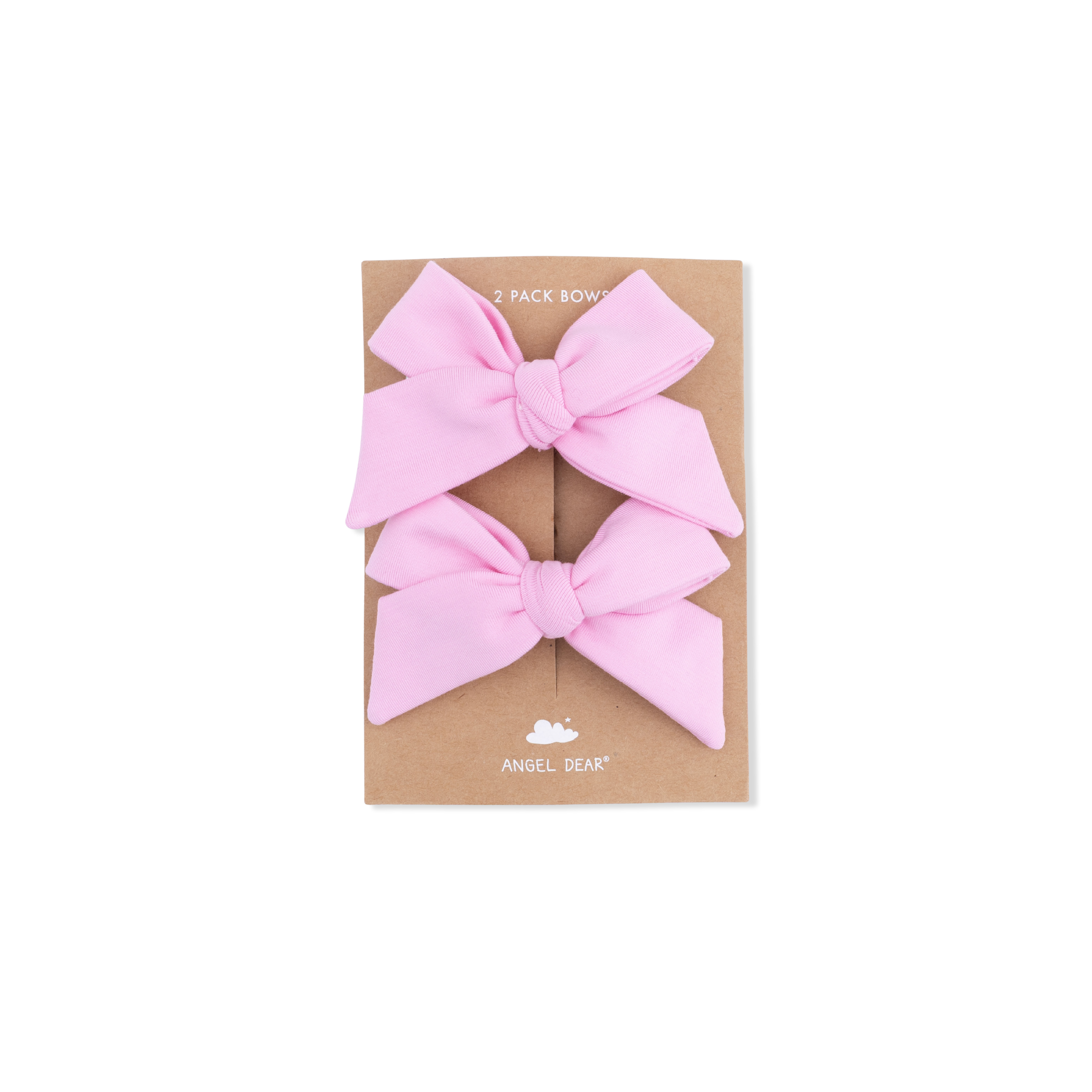 Solid Pink Frosting - 2 Pack Bow Clips-Angel Dear
