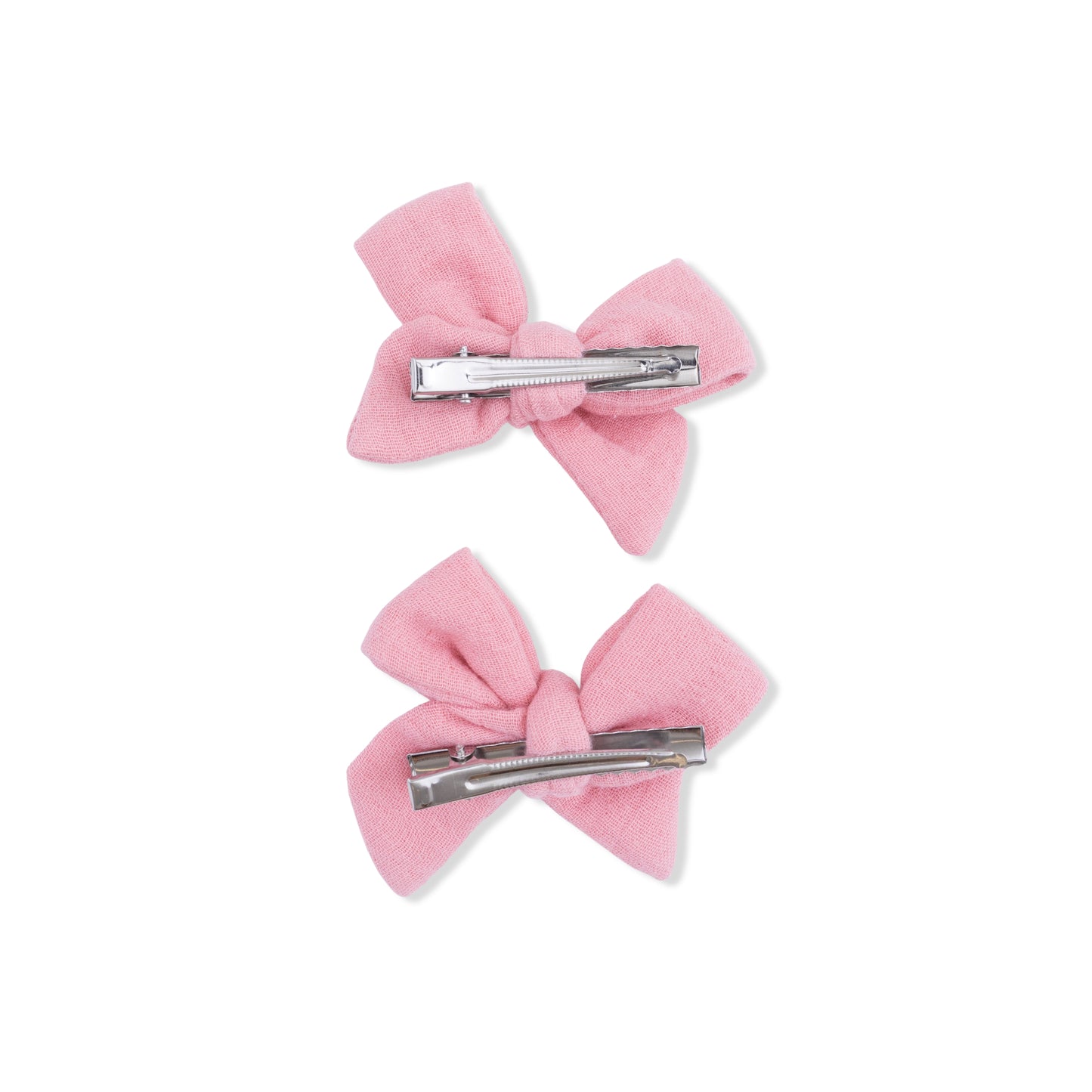 Solid Muslin Poignant Pink - 2 Pack Bow Clips-Angel Dear