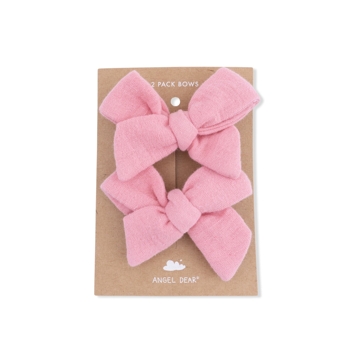 Solid Muslin Poignant Pink - Tutu Bubble & 2 Pack Bow Clips Set-Angel Dear